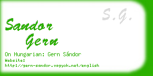 sandor gern business card